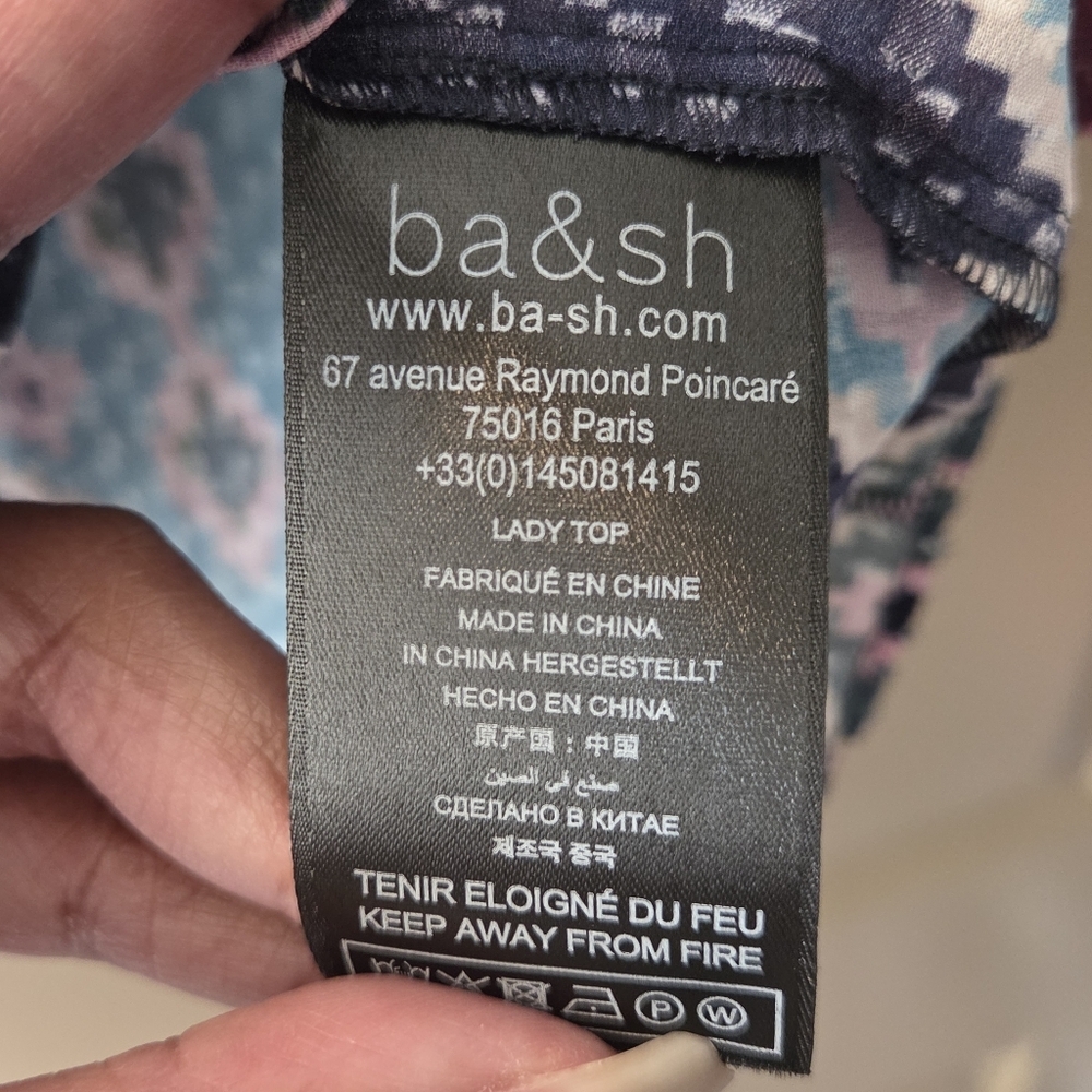 ba&sh Mad Graphic Printed Boho Blouse ASO Ginny & Georgia Sz 4 - Picture 14 of 15